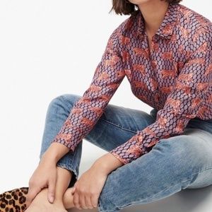 J. Crew | Collection Silk Button-Down in Roaming Tigers